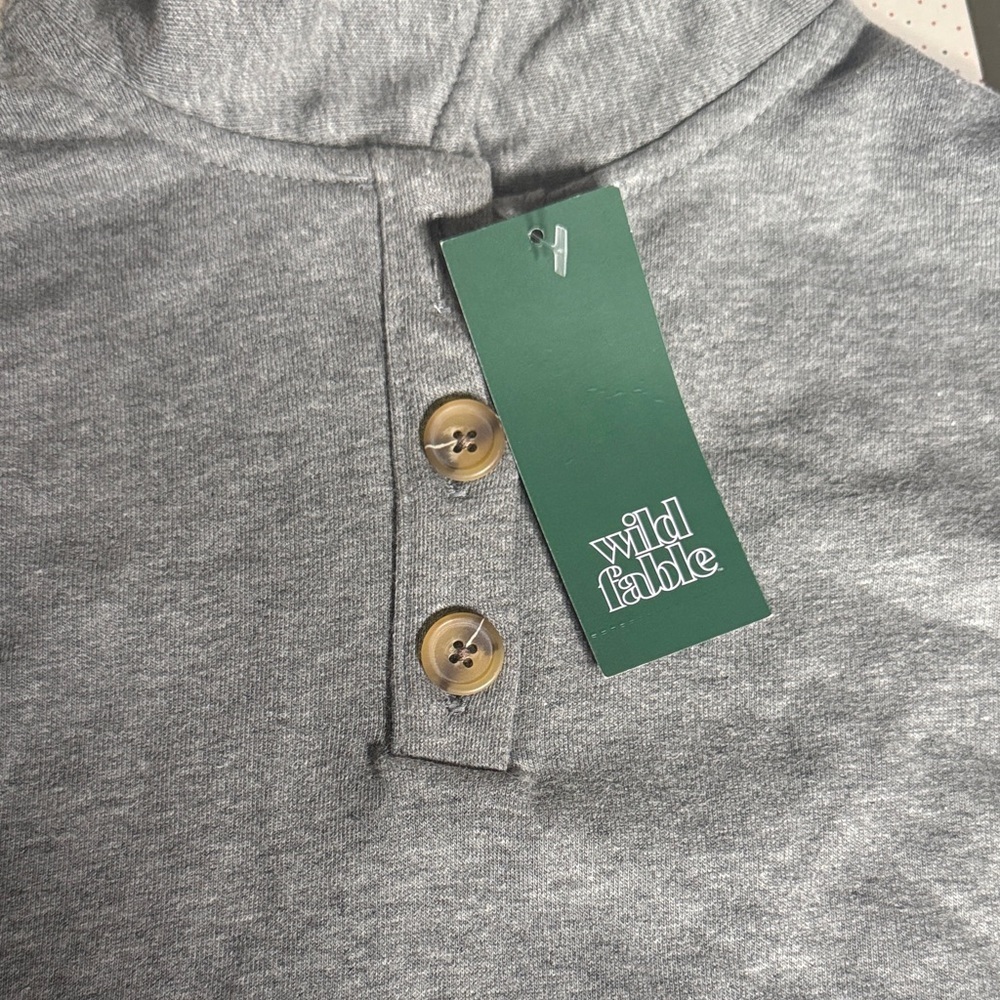 Wild Fable Gray Button-Up Top - Picture 2 of 2